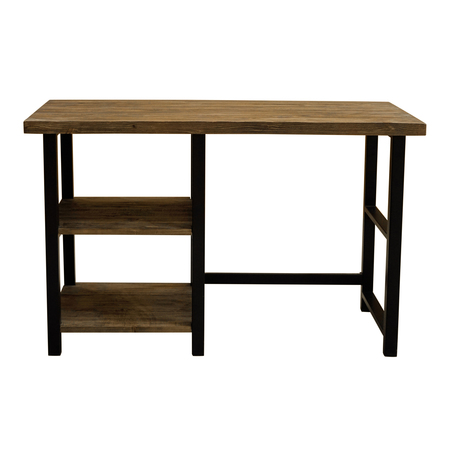 ALATERRE FURNITURE 24" D, 48 W, 30 H, Rustic Natural/Black, Solid Birch Wood and Metal AMBA0620